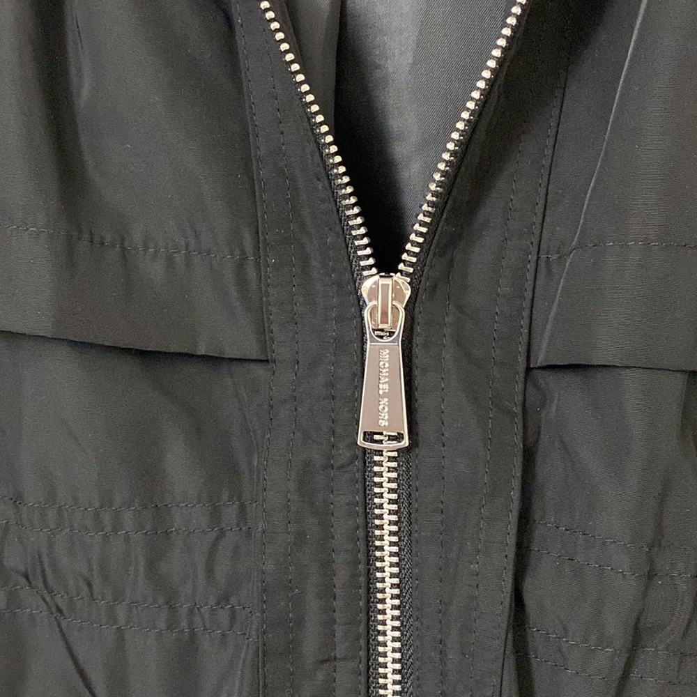 Michael Kors Black Anorak Zip Front Rain Jacket - Picture 7 of 16